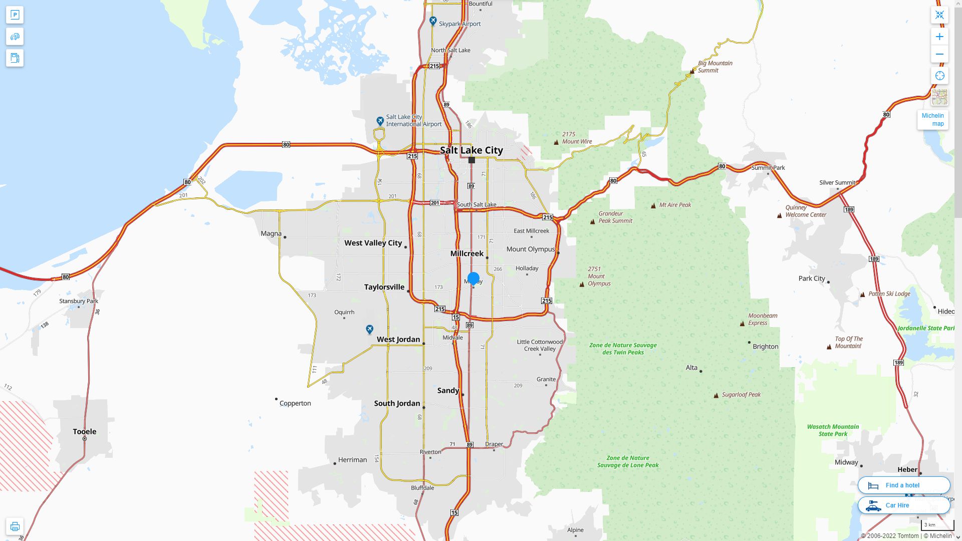 Murray Utah Highway and Road Map